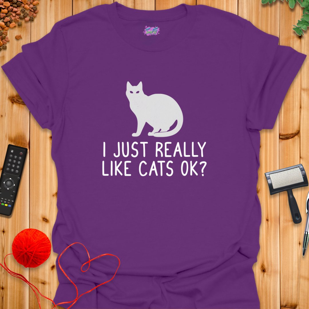 I Just Like Cats T-Shirt - T-Shirt - TrafTy Shirts