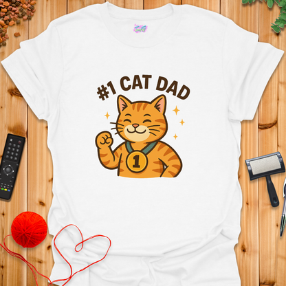 #1 Cat Dad T-Shirt