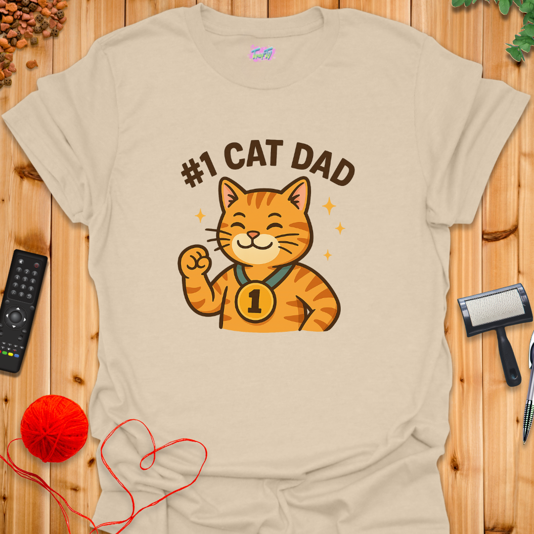 #1 Cat Dad T-Shirt