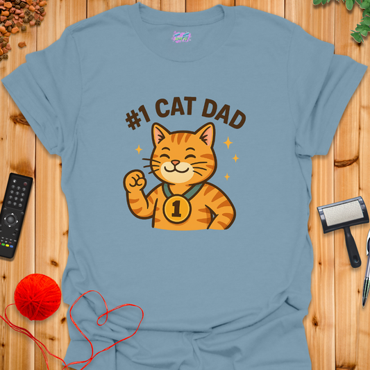 #1 Cat Dad T-Shirt